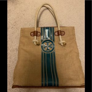 Tory Burch burlap tote